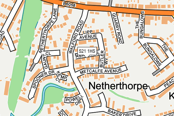 S21 1HS map - OS OpenMap – Local (Ordnance Survey)