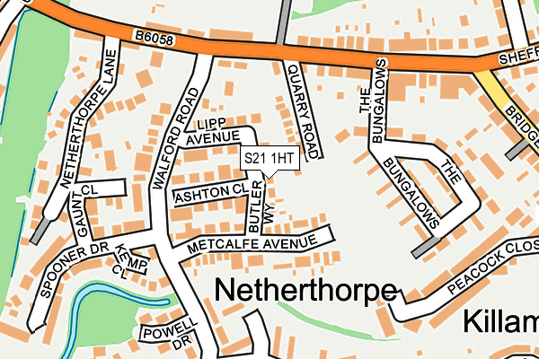 S21 1HT map - OS OpenMap – Local (Ordnance Survey)