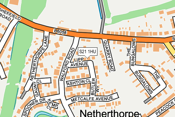S21 1HU map - OS OpenMap – Local (Ordnance Survey)