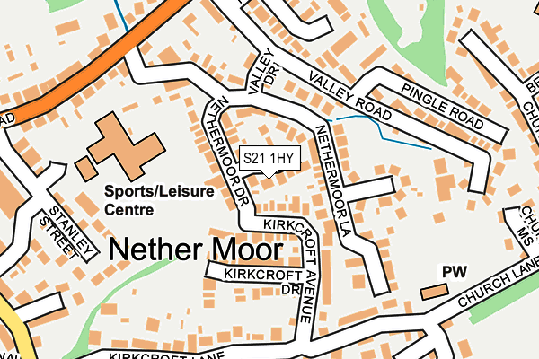 S21 1HY map - OS OpenMap – Local (Ordnance Survey)