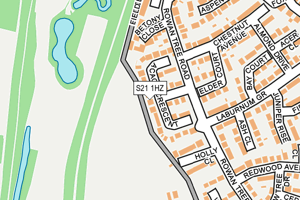 S21 1HZ map - OS OpenMap – Local (Ordnance Survey)