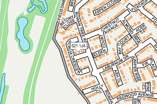 S21 1JA map - OS OpenMap – Local (Ordnance Survey)