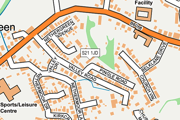 S21 1JD map - OS OpenMap – Local (Ordnance Survey)