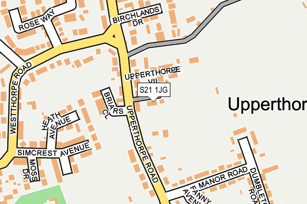 S21 1JG map - OS OpenMap – Local (Ordnance Survey)
