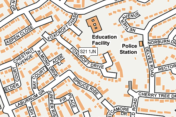 S21 1JN map - OS OpenMap – Local (Ordnance Survey)