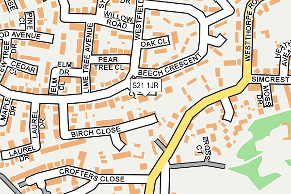 S21 1JR map - OS OpenMap – Local (Ordnance Survey)