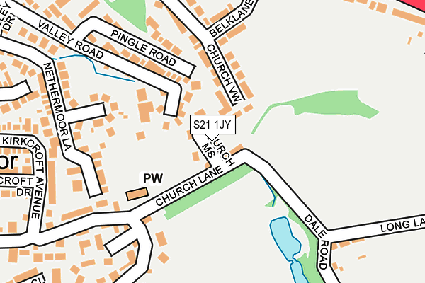 S21 1JY map - OS OpenMap – Local (Ordnance Survey)