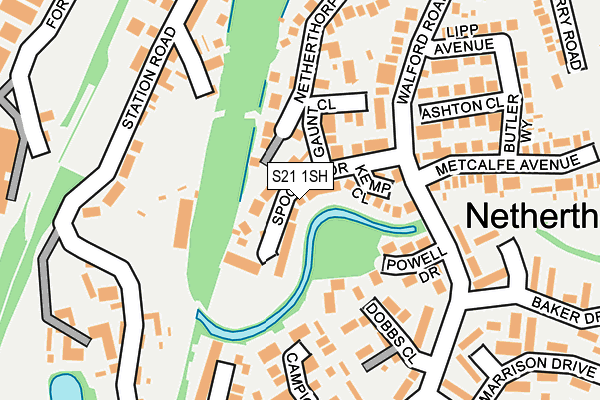 S21 1SH map - OS OpenMap – Local (Ordnance Survey)