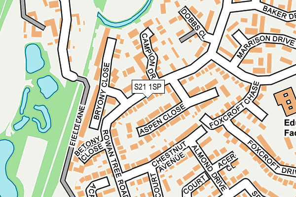 S21 1SP map - OS OpenMap – Local (Ordnance Survey)