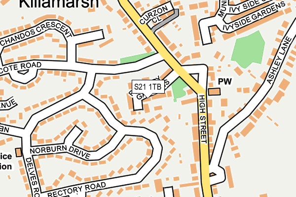 S21 1TB map - OS OpenMap – Local (Ordnance Survey)