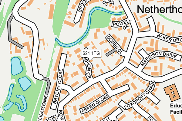 S21 1TG map - OS OpenMap – Local (Ordnance Survey)