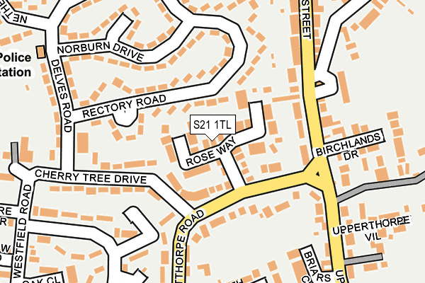 S21 1TL map - OS OpenMap – Local (Ordnance Survey)