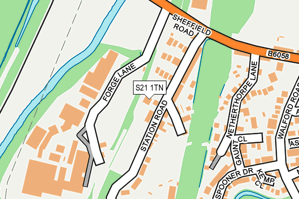 S21 1TN map - OS OpenMap – Local (Ordnance Survey)