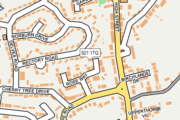 S21 1TQ map - OS OpenMap – Local (Ordnance Survey)