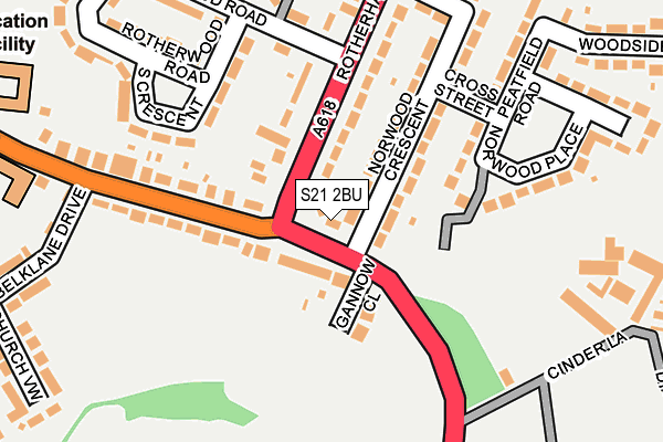 S21 2BU map - OS OpenMap – Local (Ordnance Survey)