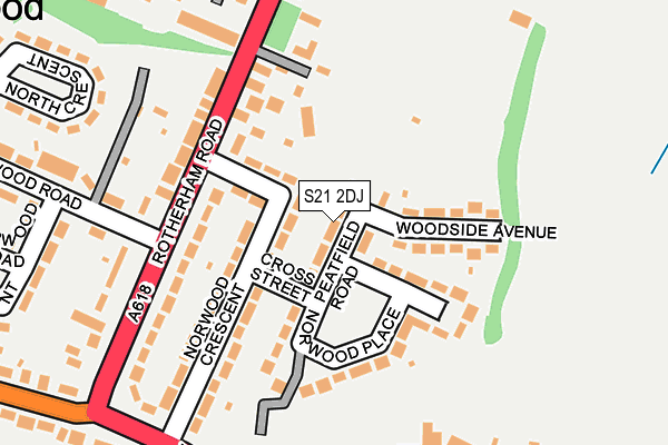 S21 2DJ map - OS OpenMap – Local (Ordnance Survey)