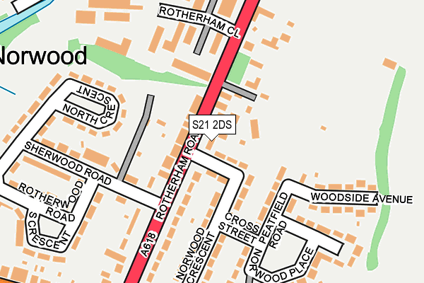 S21 2DS map - OS OpenMap – Local (Ordnance Survey)