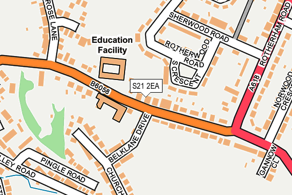 S21 2EA map - OS OpenMap – Local (Ordnance Survey)
