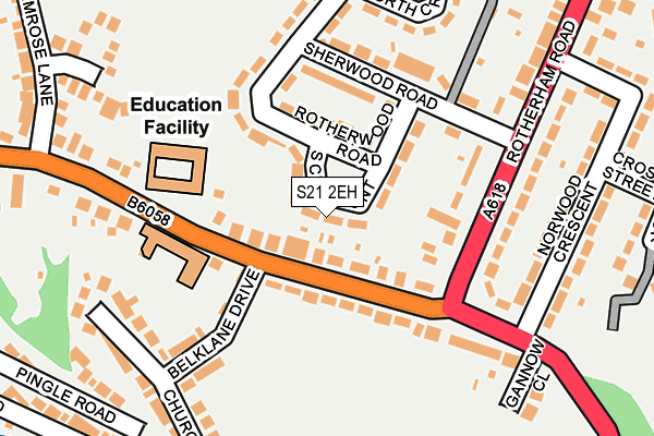 S21 2EH map - OS OpenMap – Local (Ordnance Survey)