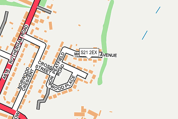 S21 2EX map - OS OpenMap – Local (Ordnance Survey)