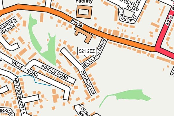 S21 2EZ map - OS OpenMap – Local (Ordnance Survey)