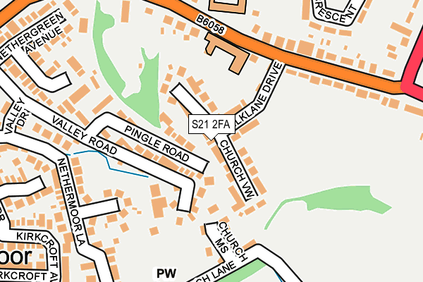 S21 2FA map - OS OpenMap – Local (Ordnance Survey)