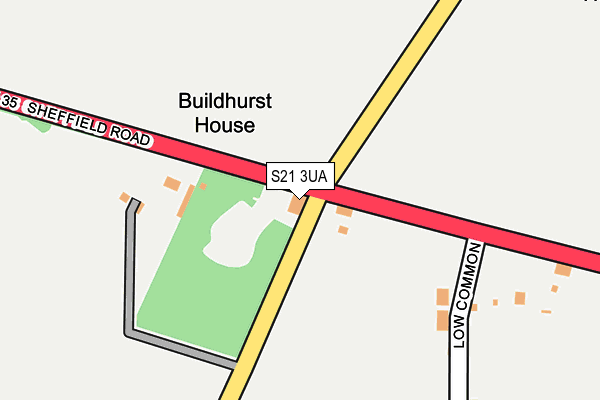 S21 3UA map - OS OpenMap – Local (Ordnance Survey)