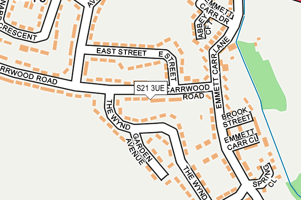 S21 3UE map - OS OpenMap – Local (Ordnance Survey)