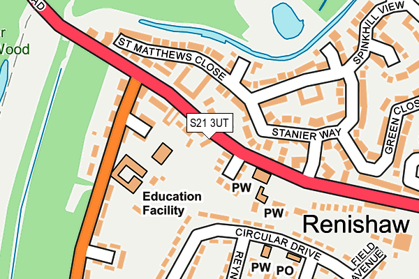 S21 3UT map - OS OpenMap – Local (Ordnance Survey)