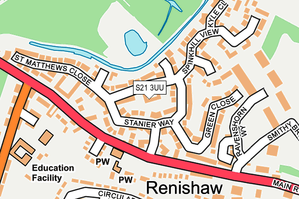 S21 3UU map - OS OpenMap – Local (Ordnance Survey)