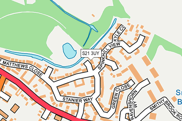 S21 3UY map - OS OpenMap – Local (Ordnance Survey)