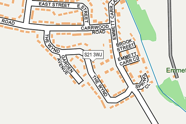 S21 3WJ map - OS OpenMap – Local (Ordnance Survey)