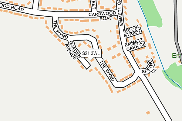 S21 3WL map - OS OpenMap – Local (Ordnance Survey)