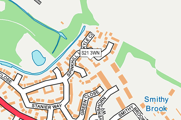 S21 3WN map - OS OpenMap – Local (Ordnance Survey)