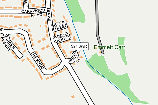 S21 3WR map - OS OpenMap – Local (Ordnance Survey)