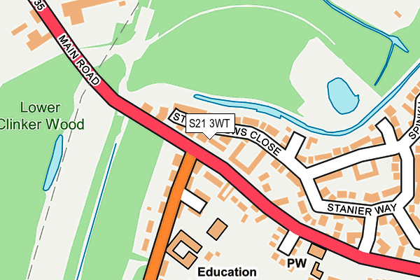 S21 3WT map - OS OpenMap – Local (Ordnance Survey)