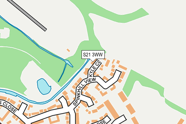 S21 3WW map - OS OpenMap – Local (Ordnance Survey)