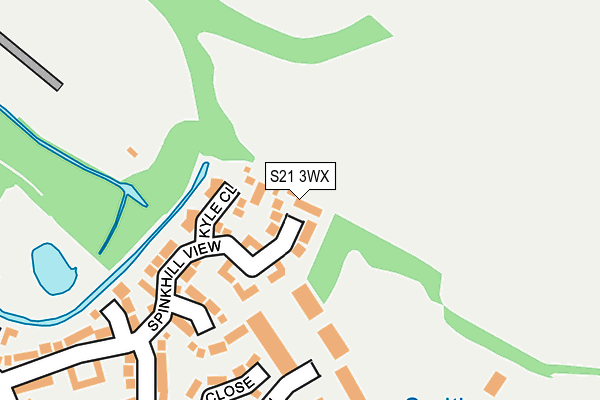 S21 3WX map - OS OpenMap – Local (Ordnance Survey)