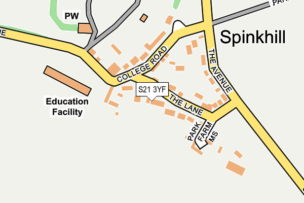 S21 3YF map - OS OpenMap – Local (Ordnance Survey)