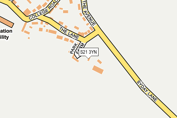 S21 3YN map - OS OpenMap – Local (Ordnance Survey)