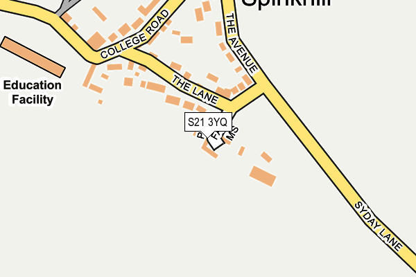 S21 3YQ map - OS OpenMap – Local (Ordnance Survey)