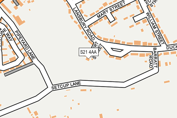 S21 4AA map - OS OpenMap – Local (Ordnance Survey)