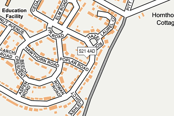 S21 4AD map - OS OpenMap – Local (Ordnance Survey)