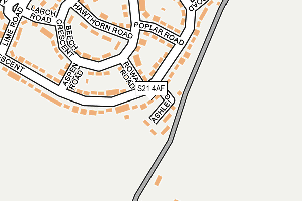 S21 4AF map - OS OpenMap – Local (Ordnance Survey)