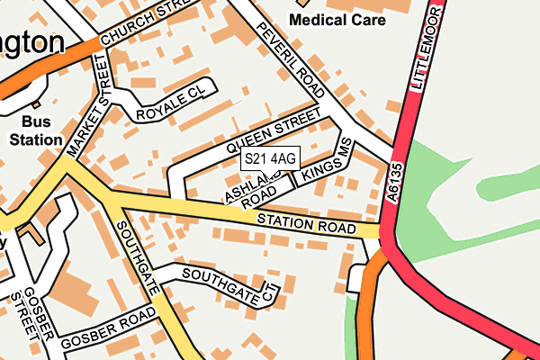 S21 4AG map - OS OpenMap – Local (Ordnance Survey)