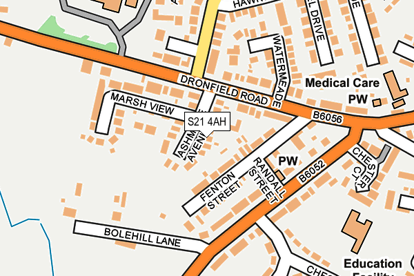 S21 4AH map - OS OpenMap – Local (Ordnance Survey)