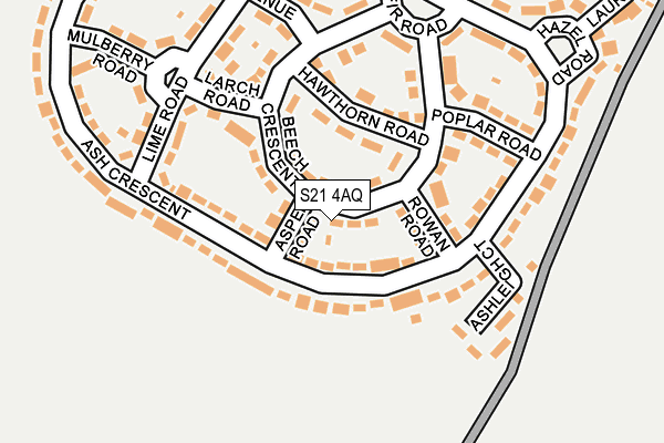 S21 4AQ map - OS OpenMap – Local (Ordnance Survey)