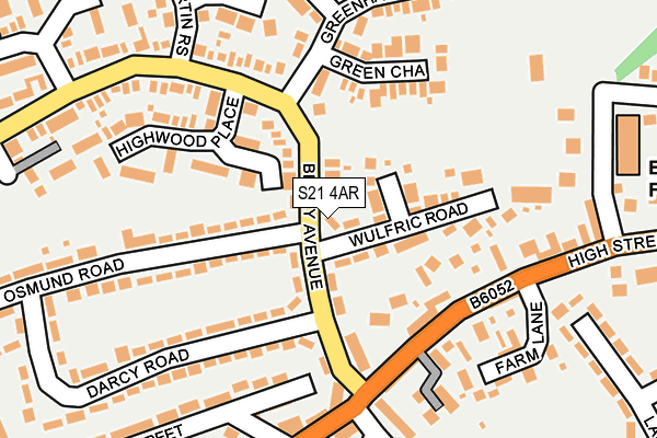 S21 4AR map - OS OpenMap – Local (Ordnance Survey)