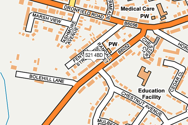 S21 4BD map - OS OpenMap – Local (Ordnance Survey)
