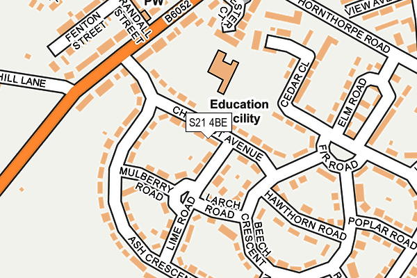 S21 4BE map - OS OpenMap – Local (Ordnance Survey)